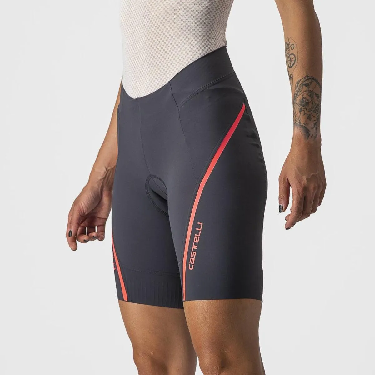 Castelli Velocissima 3 Womens Cycling Shorts (Dark Gray/Brilliant Pink)