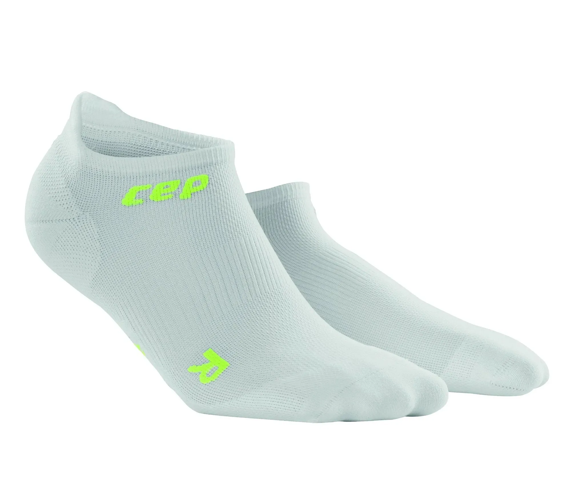 CEP Compression Dynamic  Ultralight No Show Men's Compression Socks (White/Green)
