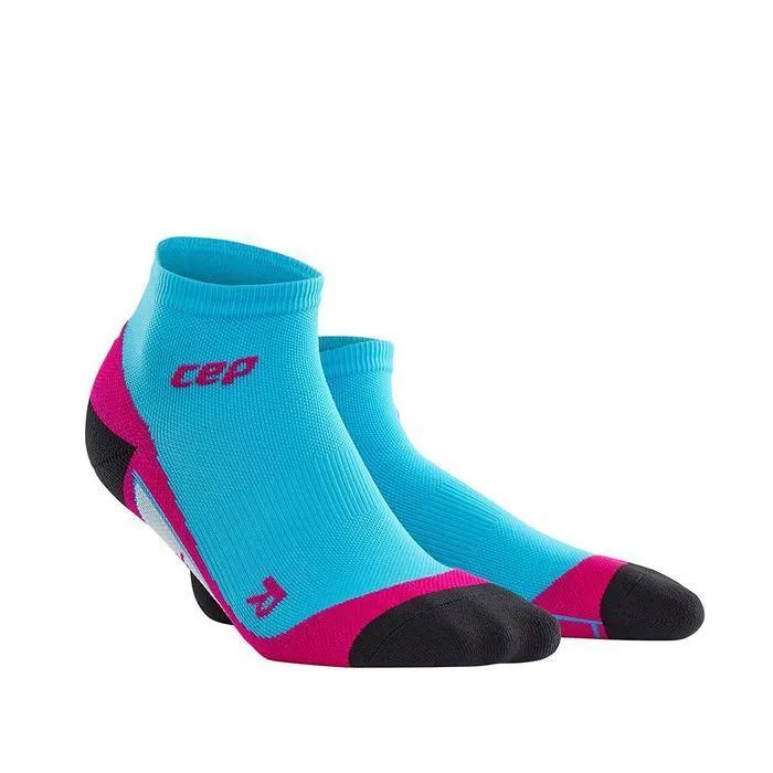 CEP Compression Low Cut Women's Compression Socks (Hawaii Blue/Pink)
