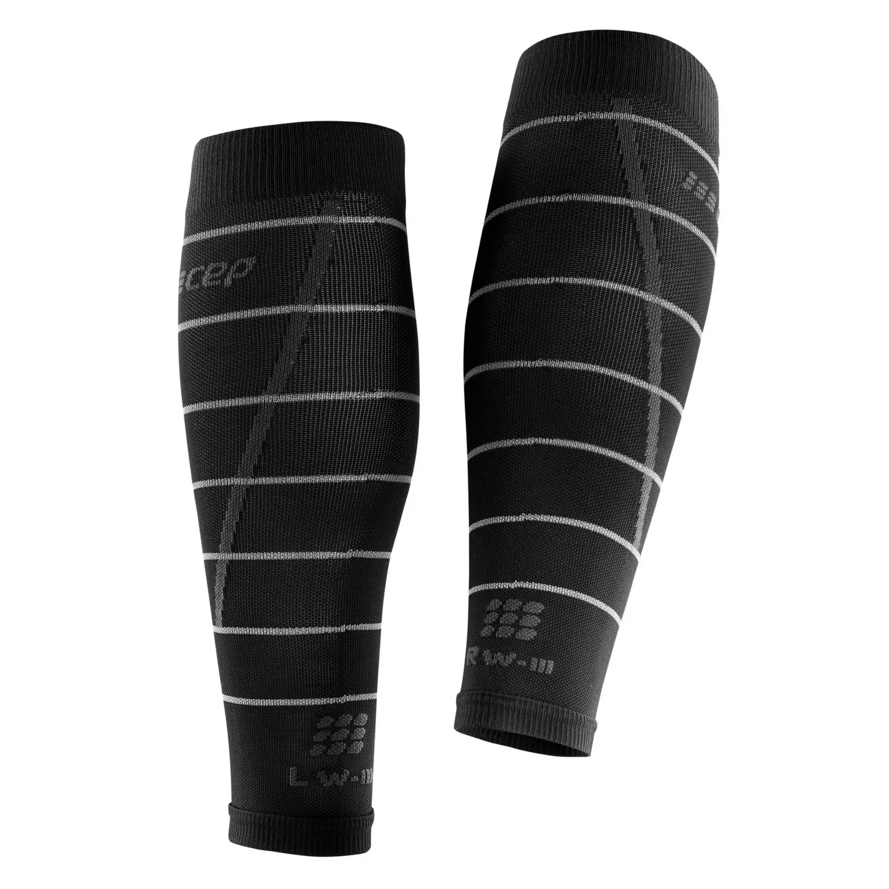 CEP Compression Reflective Men's Compression Calf Sleeves (Black/Silver)