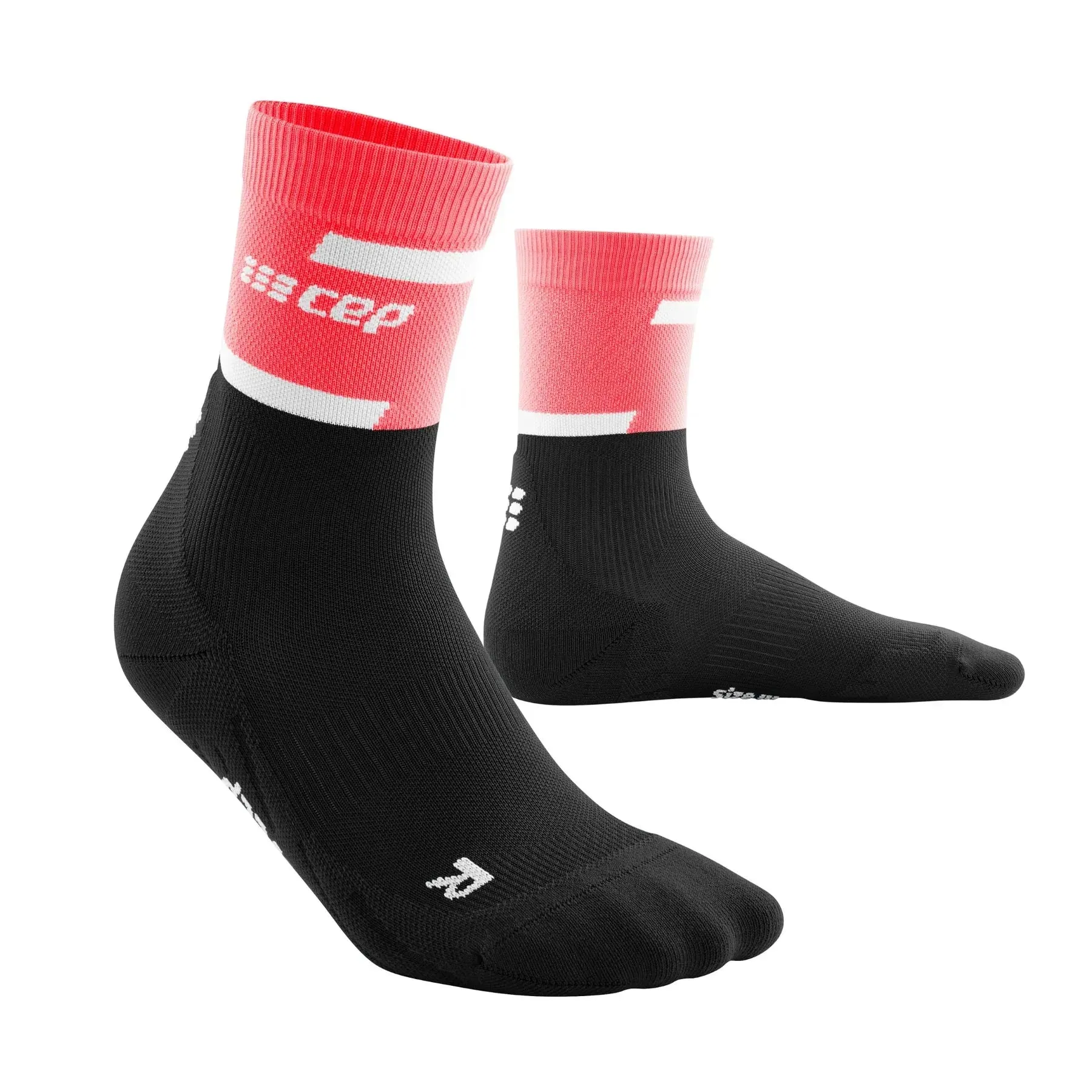 CEP Compression The Run Mid Cut 4.0 Women's Compression Socks (Pink/Black)