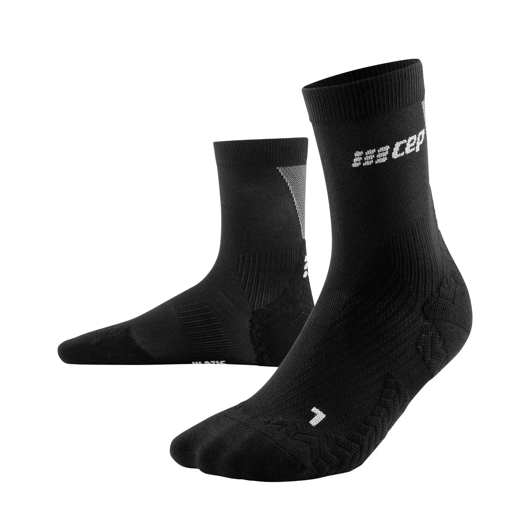 CEP Compression Ultralight Mid Cut Women's Compression Socks (Ultralight Black/Grey)