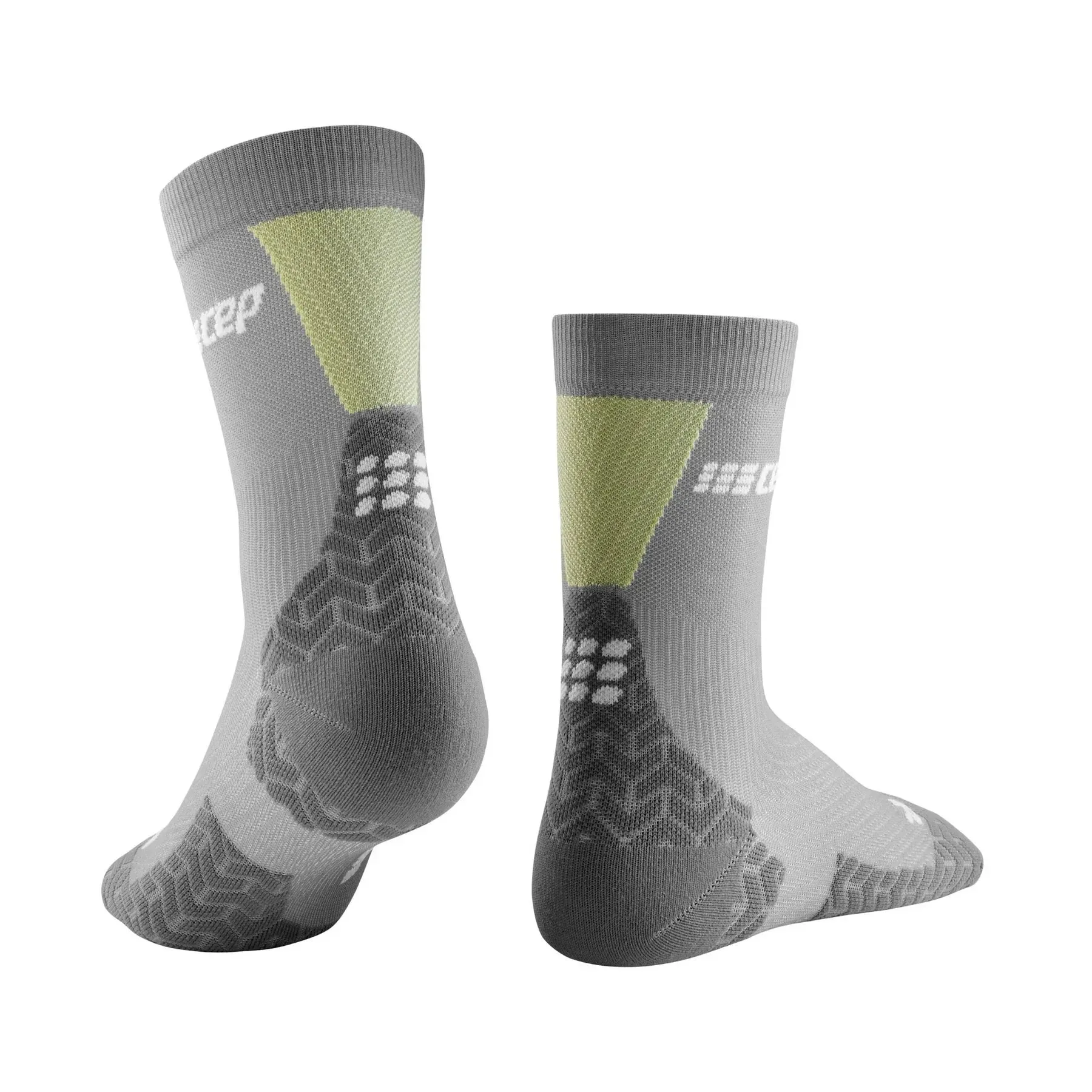 CEP Compression Ultralight Mid Cut Women's Compression Socks (Ultralight Grey/Lime)
