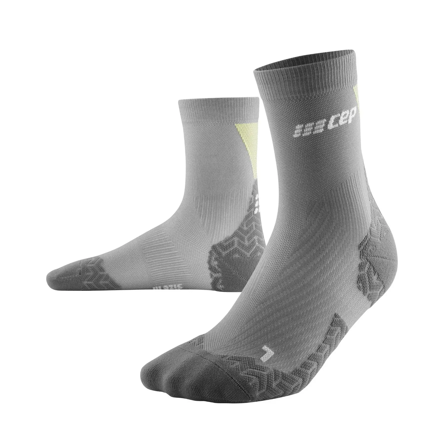 CEP Compression Ultralight Mid Cut Women's Compression Socks (Ultralight Grey/Lime)