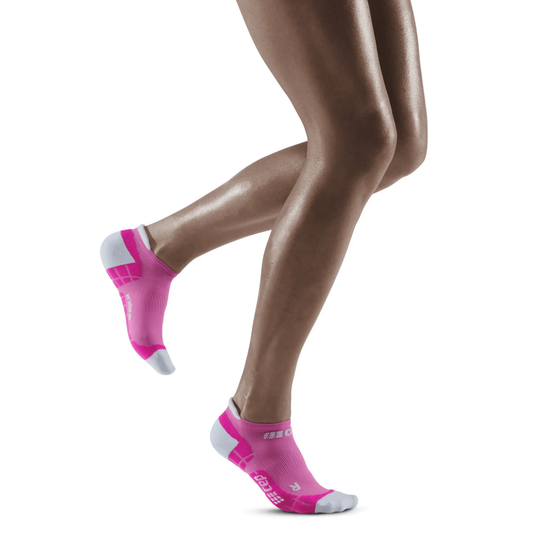 CEP Compression Ultralight No Show Women's Compression Socks (Electric Pink/Light Grey)