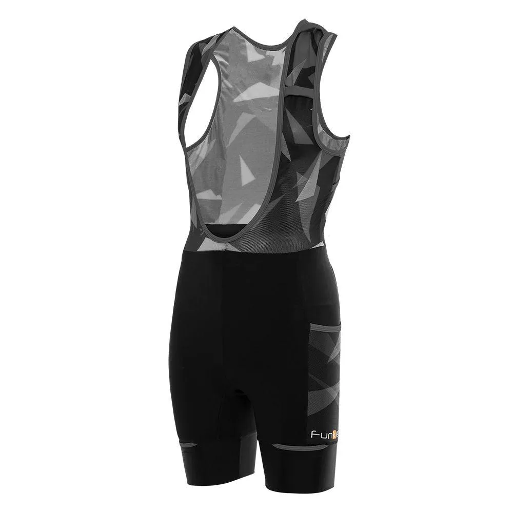 Funkier WareHouse Elite Mens Cycling Bibshorts (Black/Grey)