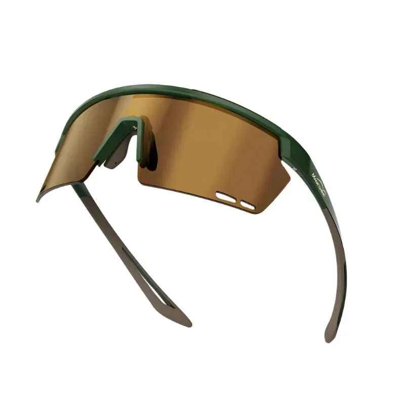 Magicshine Rouler Classic Sports Sunglasses (Green/Brown)