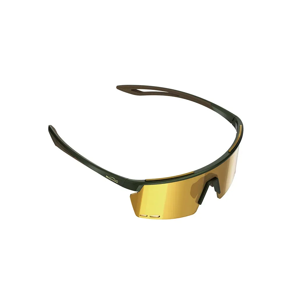 Magicshine Rouler Classic Sports Sunglasses (Green/Brown)