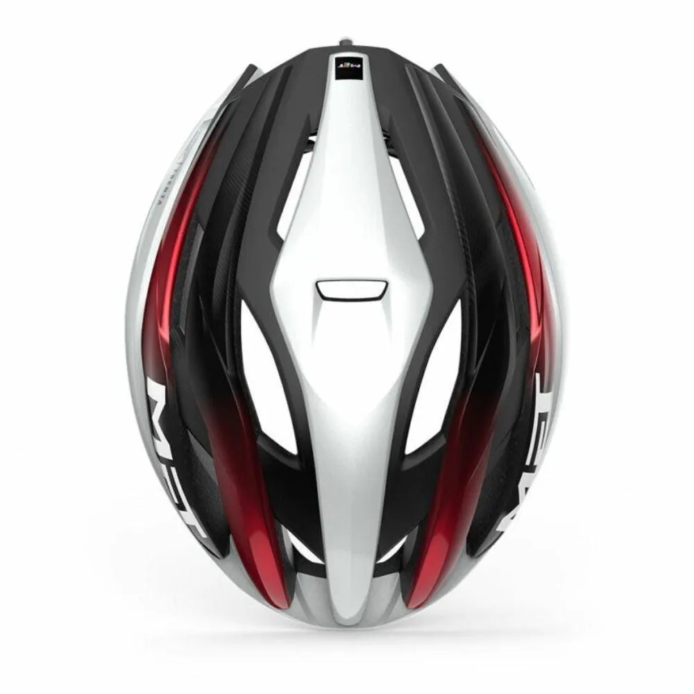 MET Trenta MIPS Road Cycling Helmet (White/Black/Red Metallic/Glosy)