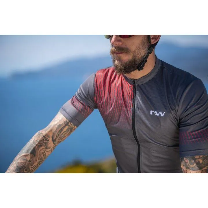 Northwave Origin Mens Cycling Jersey (Dark Grey/Yellow Fluo)