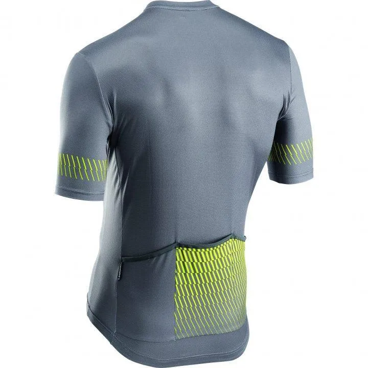 Northwave Origin Mens Cycling Jersey (Dark Grey/Yellow Fluo)