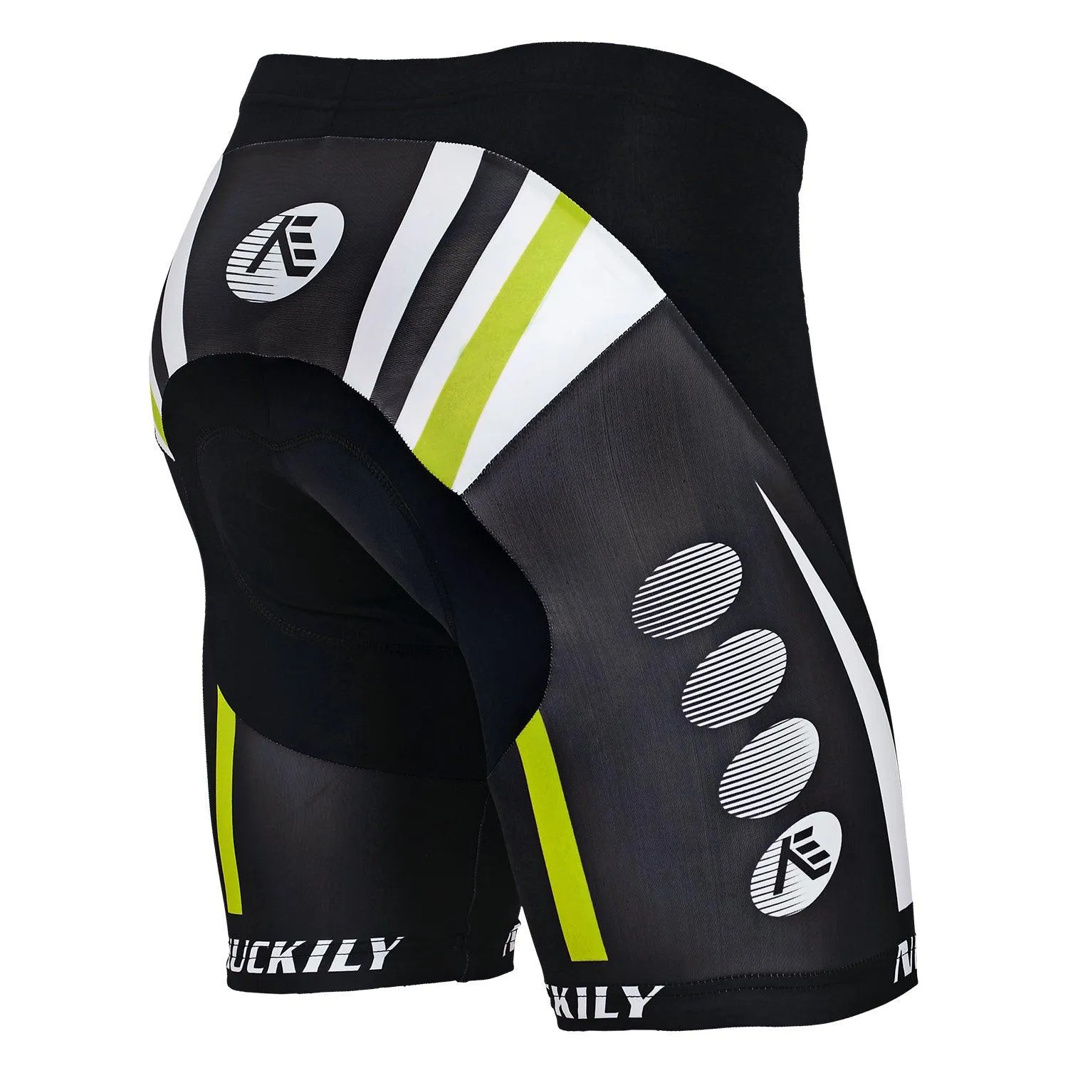 Nuckily MB007 Mens Cycling Shorts (Black/Green)