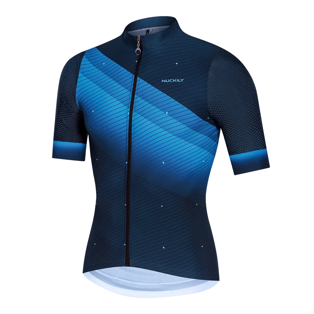 Nuckily MG045 SS Mens Cycling Jersey (Blue)
