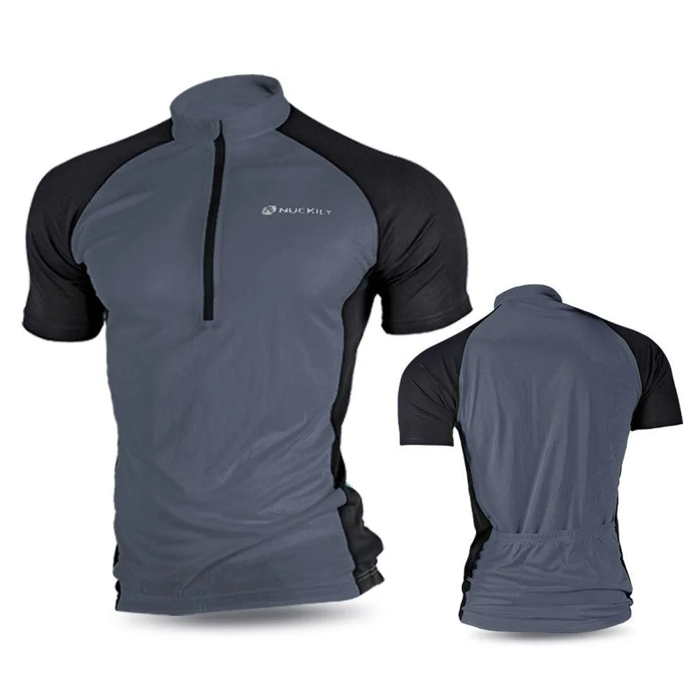 Nuckily NJ601 Mens Cycling Jersey (Grey)