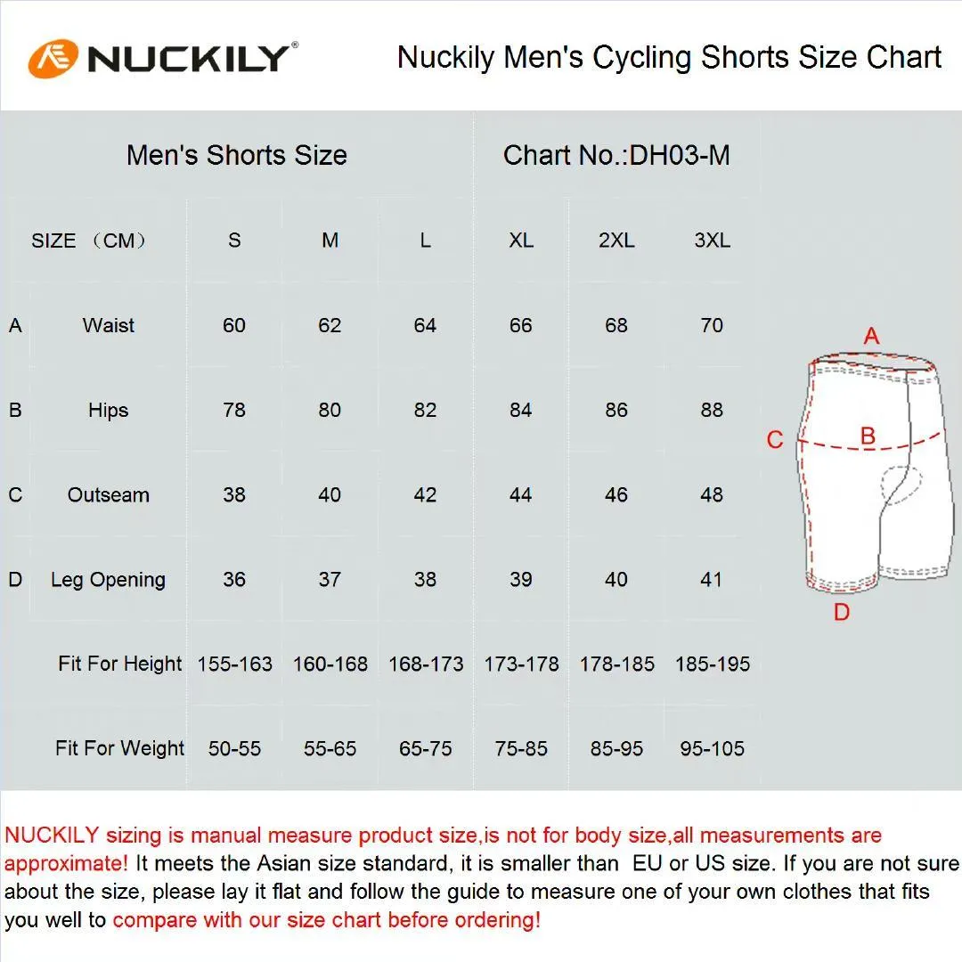 Nuckily NS355 Mens Cycling Shorts (Black)