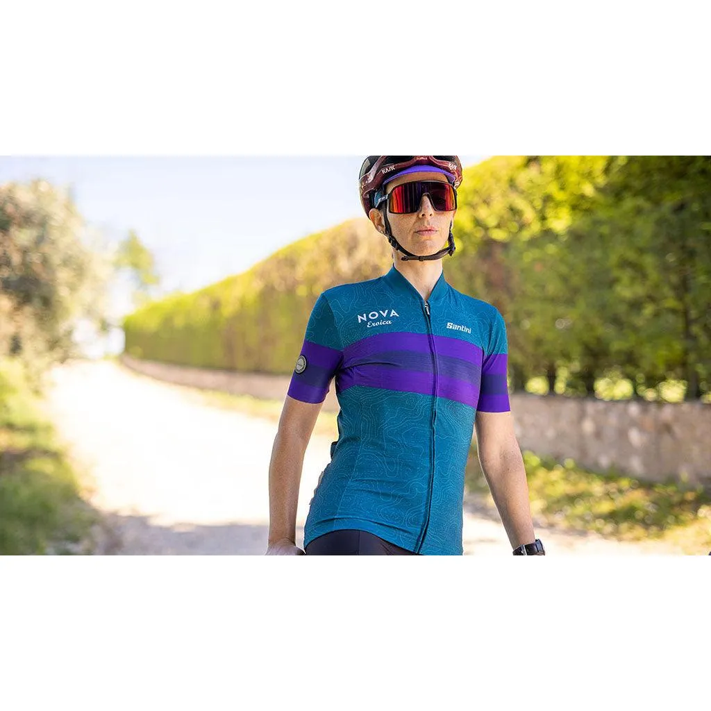 Santini Eroica Opera Womens Cycling Jersey (Teal)