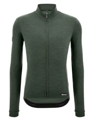 Santini Impetus Long Sleeve Men's Cycling Jersey (Military Green)