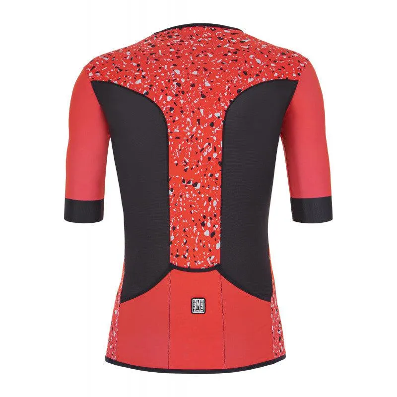 Santini Sleek Pietra Aero Mens Triathlon Jersey (Granatina)