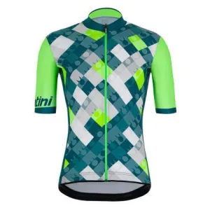 Santini Vis Ironman Mens Cycling Jersey (Fluo Green)