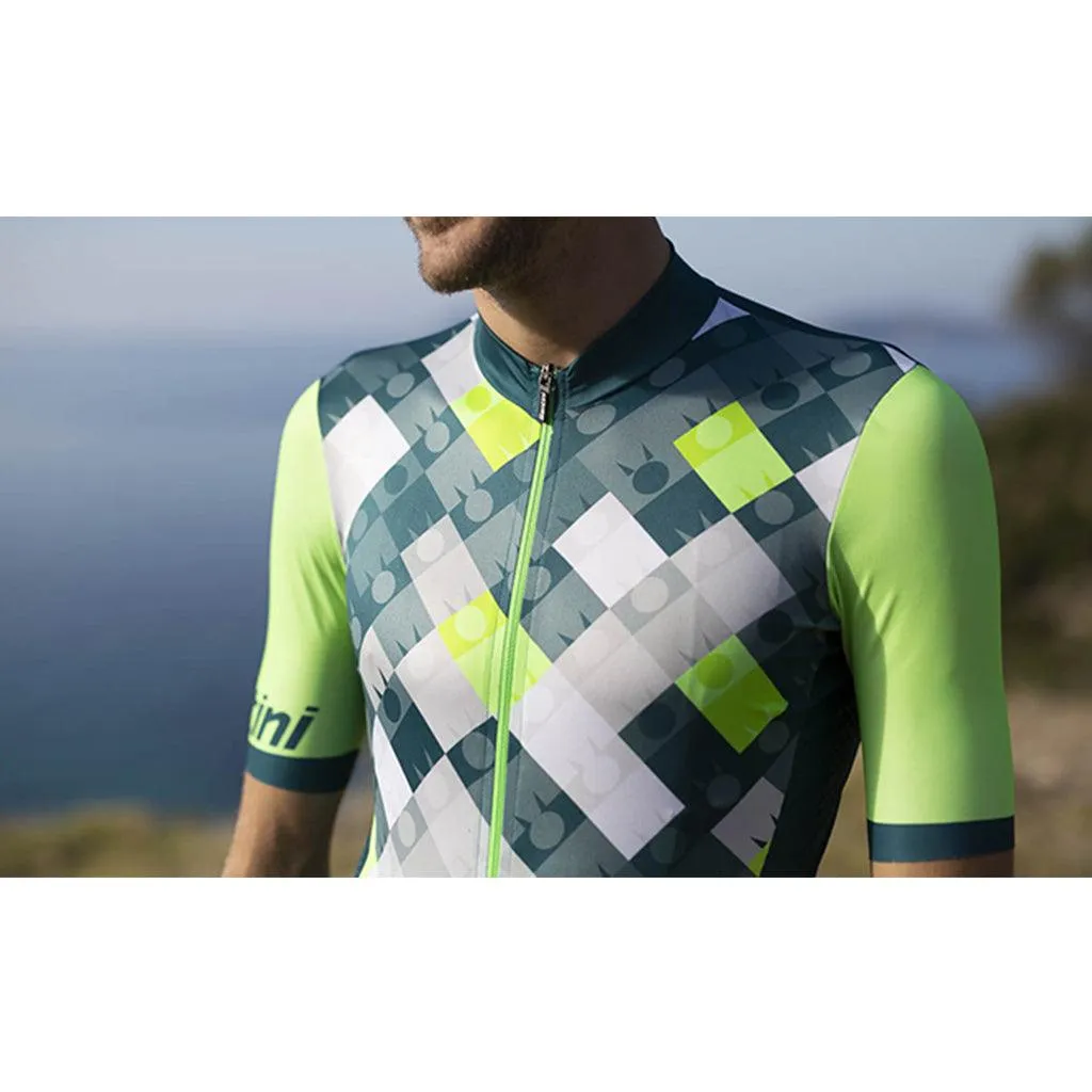 Santini Vis Ironman Mens Cycling Jersey (Fluo Green)