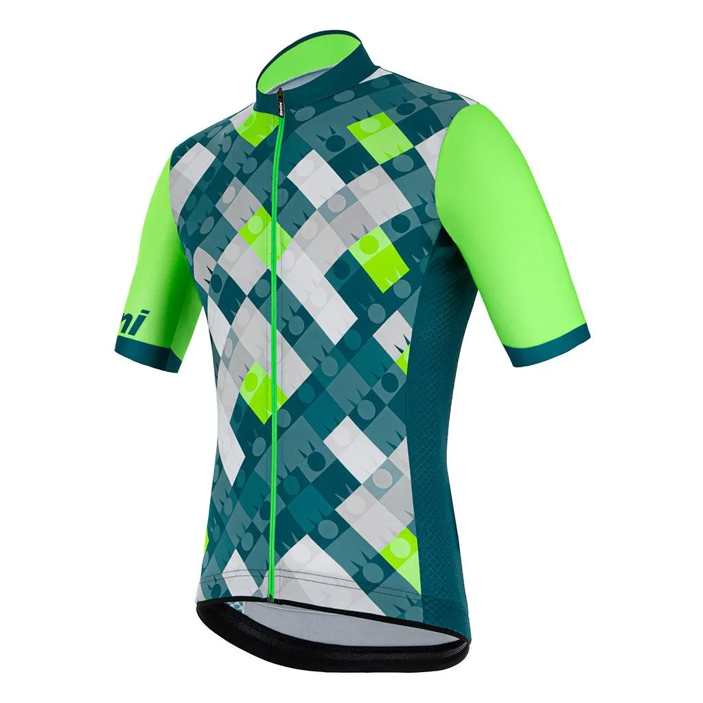 Santini Vis Ironman Mens Cycling Jersey (Fluo Green)