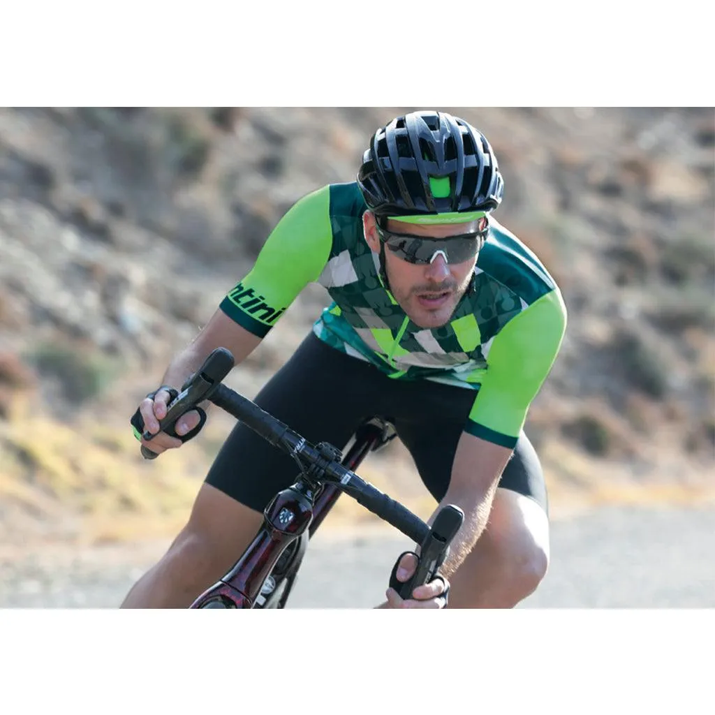Santini Vis Ironman Mens Cycling Jersey (Fluo Green)