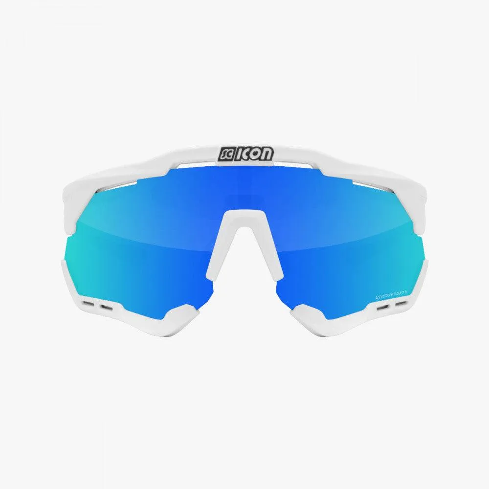 Scicon Aeroshade XL Sport Sunglasses (Multimirror Blue/White Gloss)