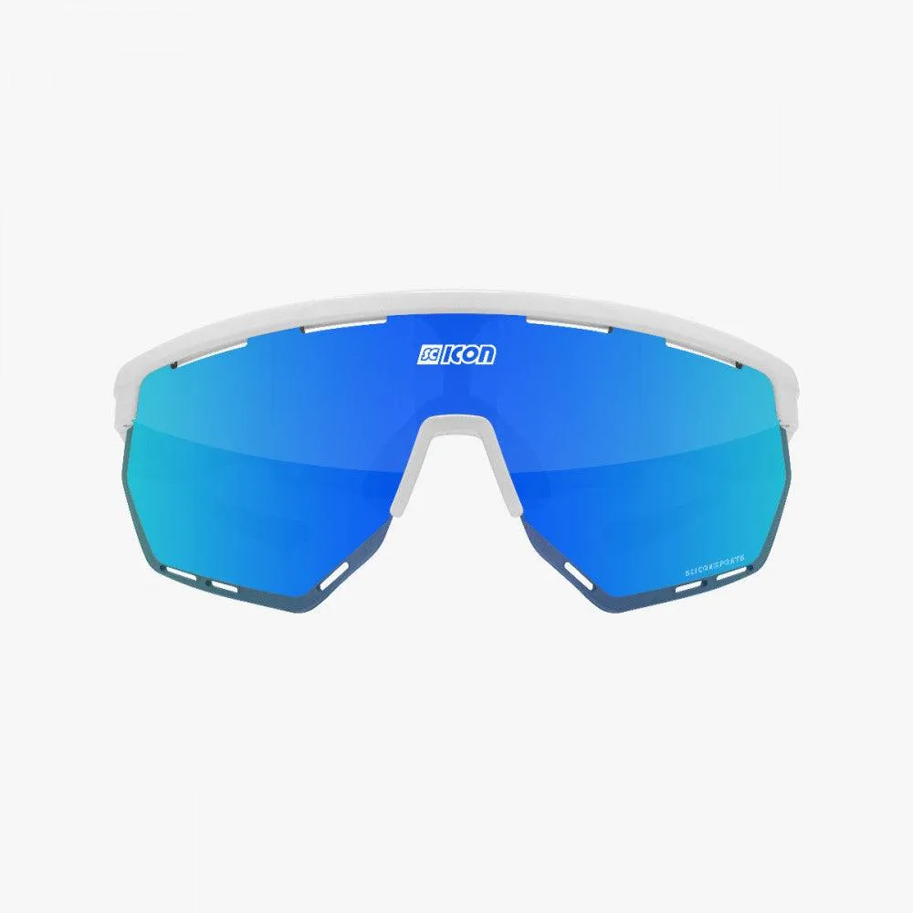 Scicon Aerowing Sport Sunglasses (Multimirror Blue/White Gloss)
