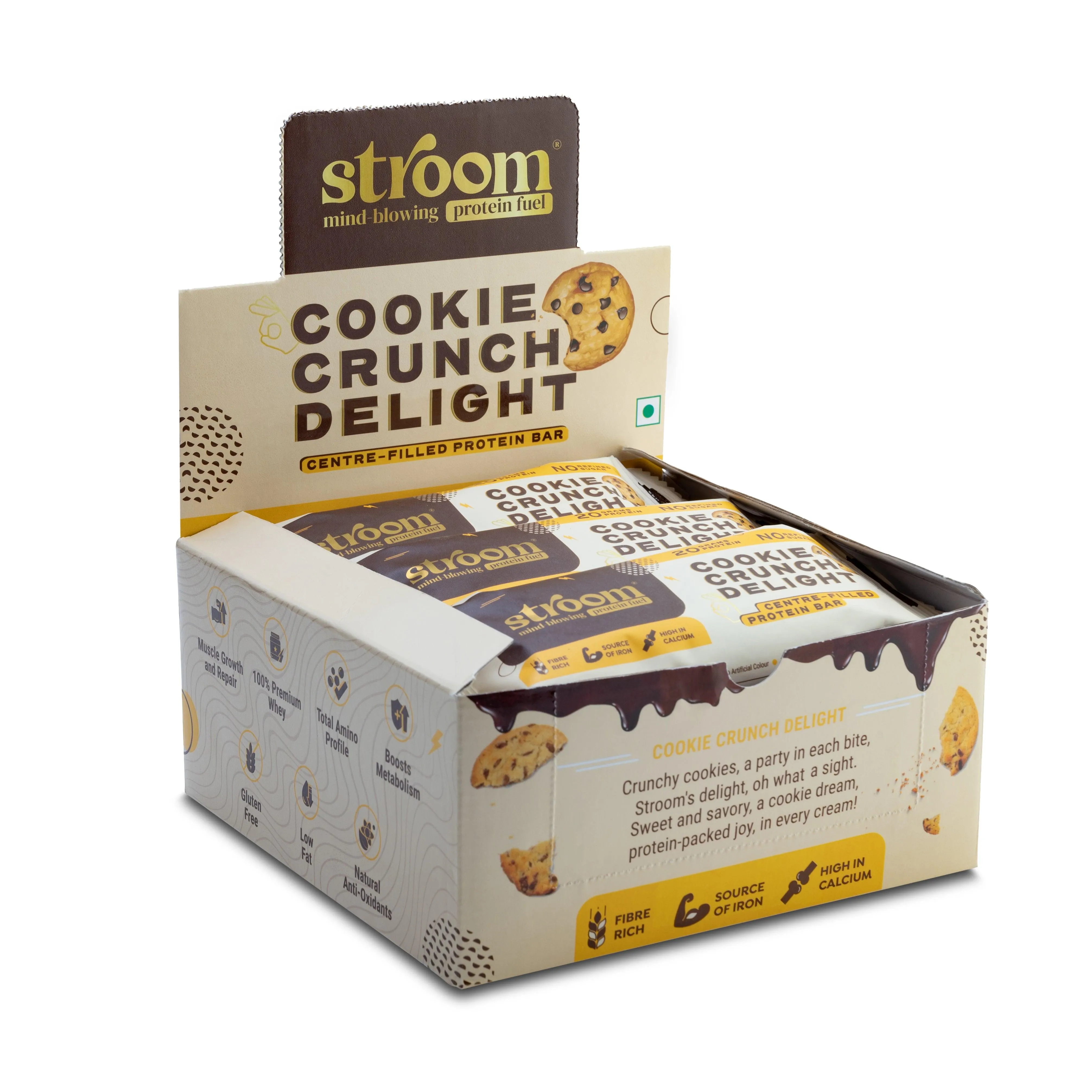 Stroom Cookie Crunch Delight 20g Protien Bars
