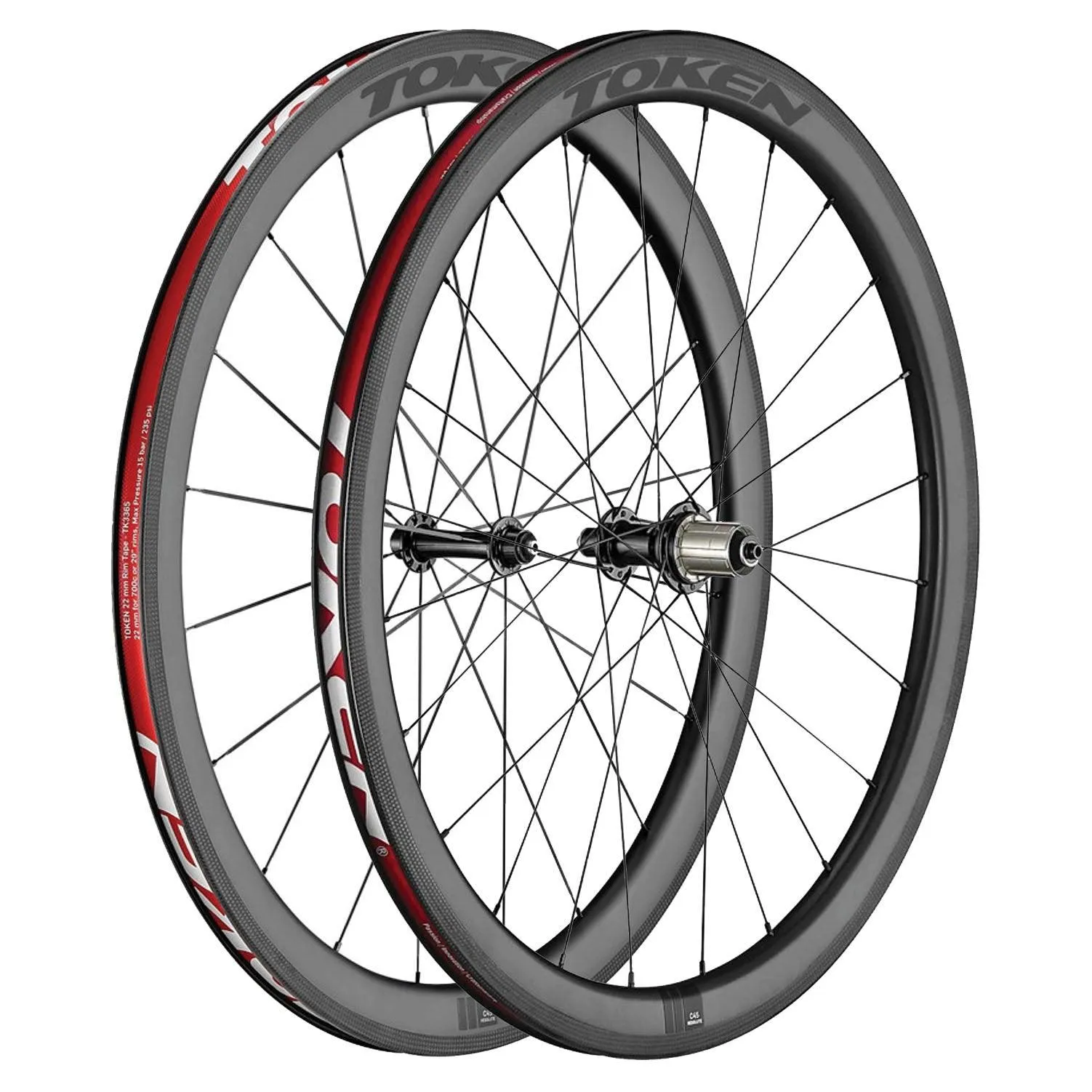 Token Resolute C45R Carbon Tubeless Ready Rim Brake Wheel - Shimano/Sram (Black)