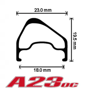 Velocity A23 OC MSW 27.5" Rim Brake Rims (Black/Silver)