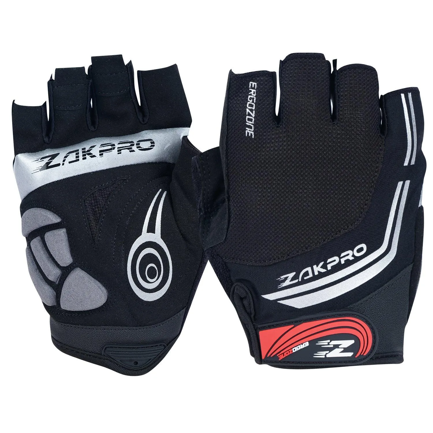 Zakpro Hybrid Mens Cycling Gloves (Black)